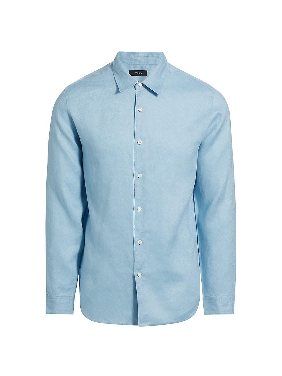 Mens Solid Linen Sport Shirt Product Image