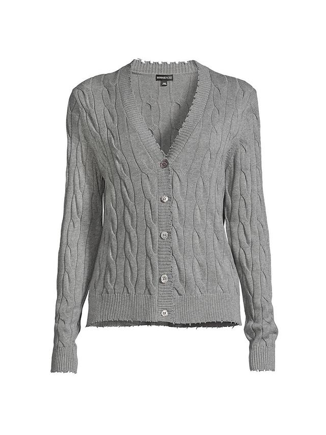 Womens Cable-Knit Cardigan Product Image