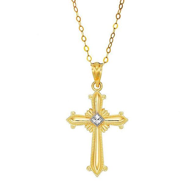 10k Gold Cross Pendant Necklace, Womens Product Image