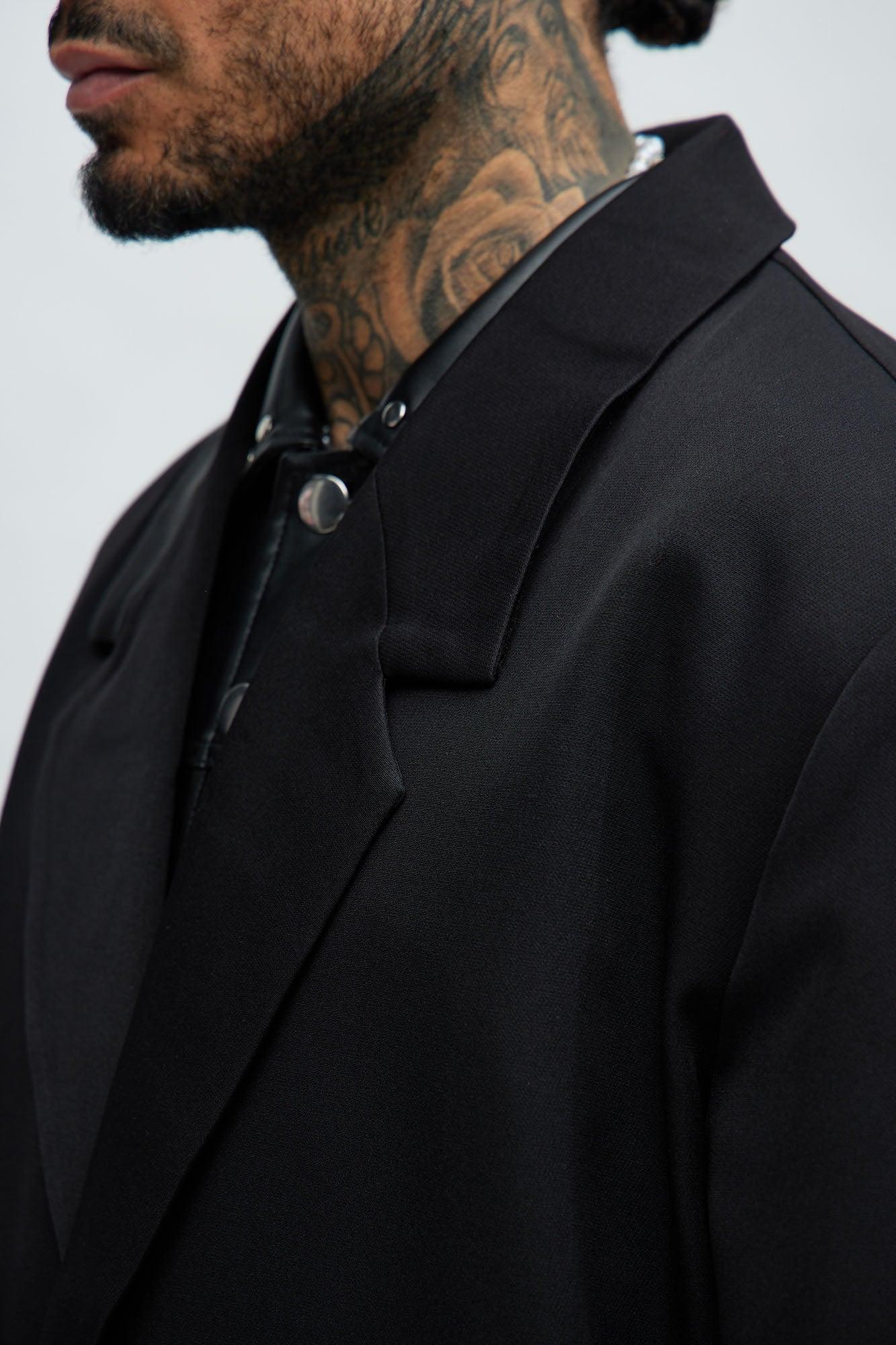 Anchor Double Breasted Suit Jacket - Black Product Image