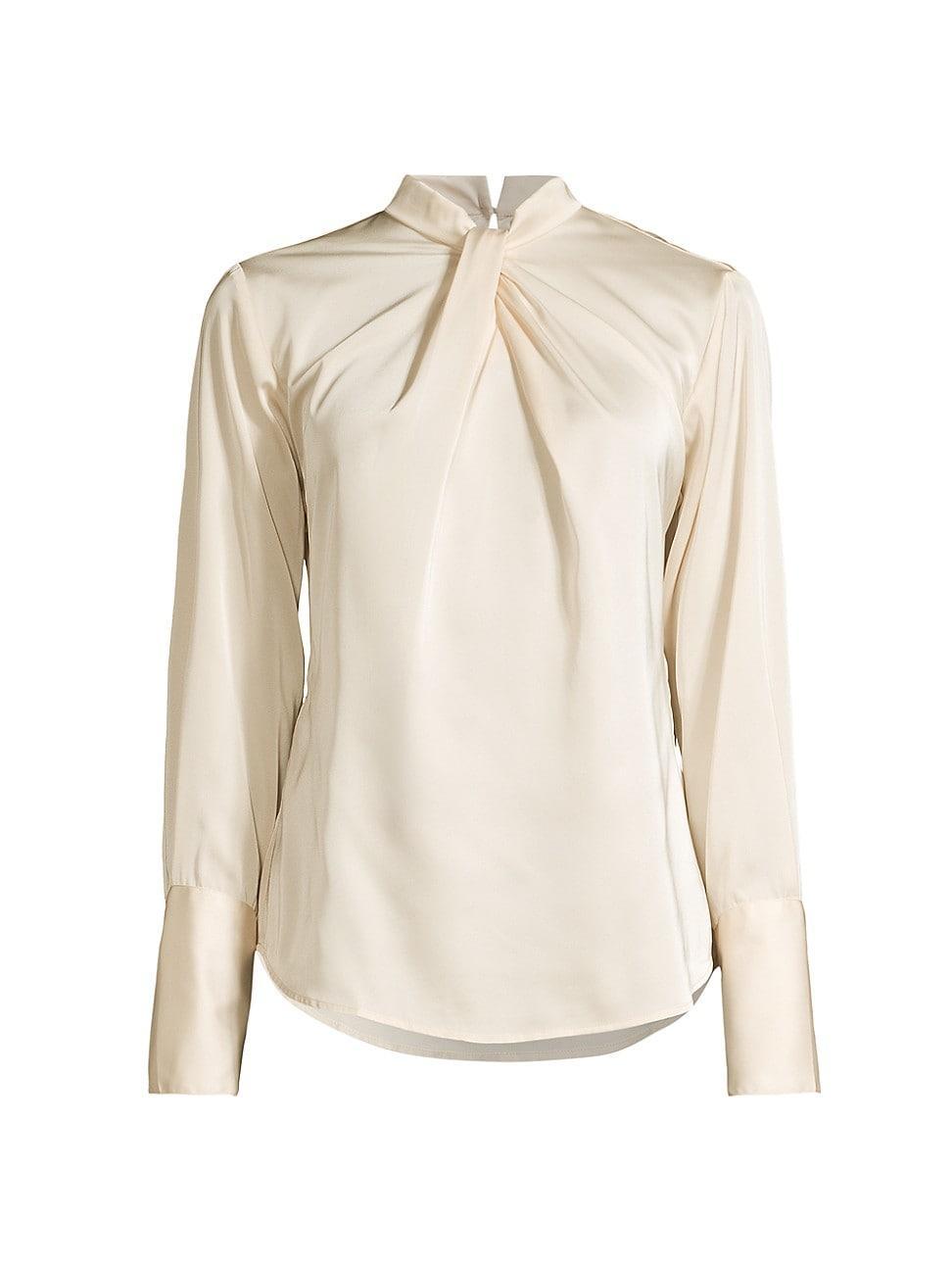 Womens Tara Satin Knotted Blouse Product Image