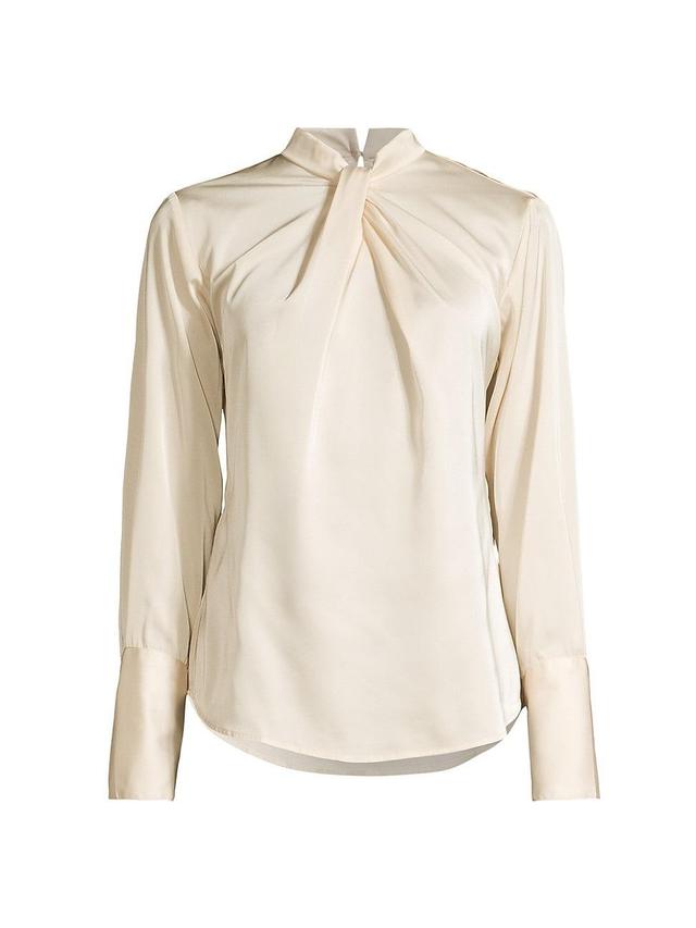 Womens Tara Satin Knotted Blouse Product Image