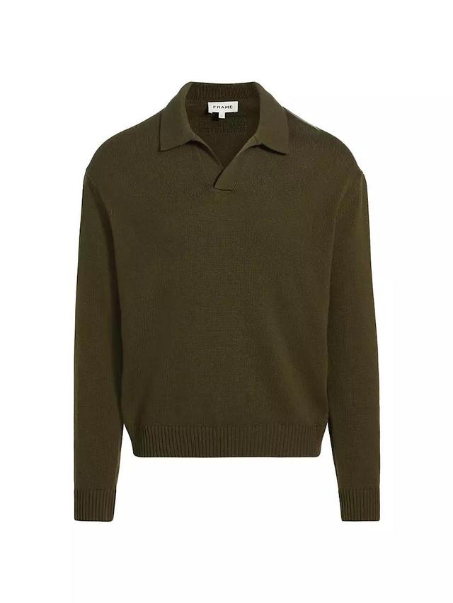 Wool-Silk Polo Sweater Product Image