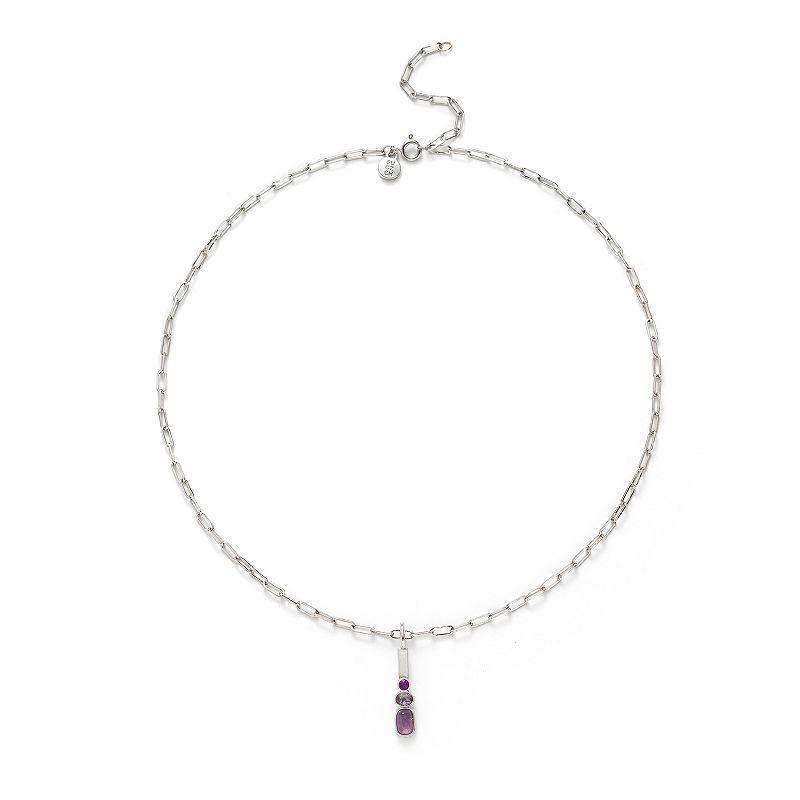 Power of Color Silver Plated Amethyst & Purple Cubic Zirconia Necklace, Womens Product Image