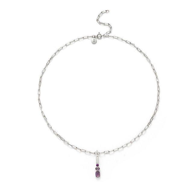 Power of Color Silver Plated Amethyst & Purple Cubic Zirconia Necklace, Womens Product Image