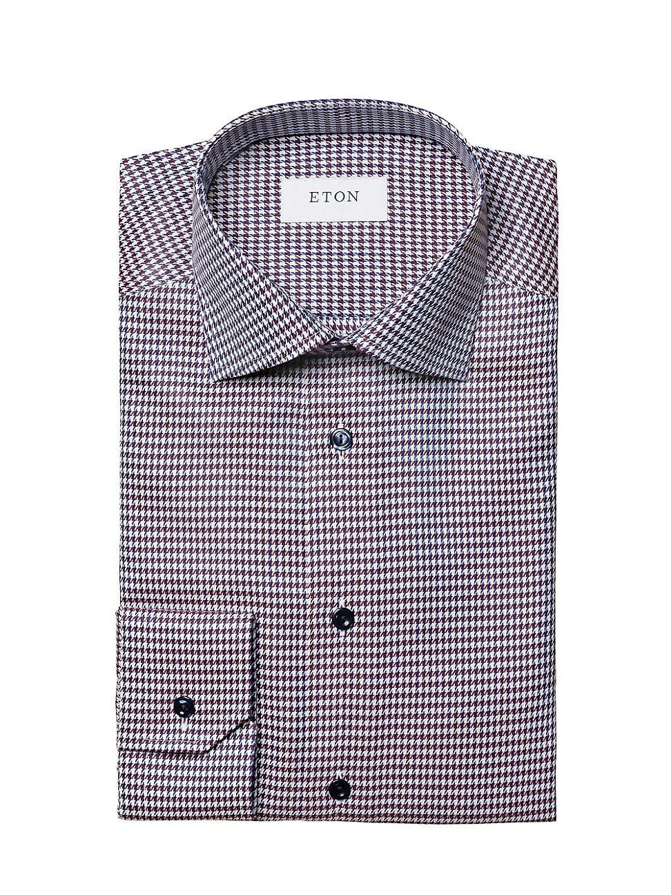 Mens Slim-Fit Houndstooth Dress Shirt Product Image