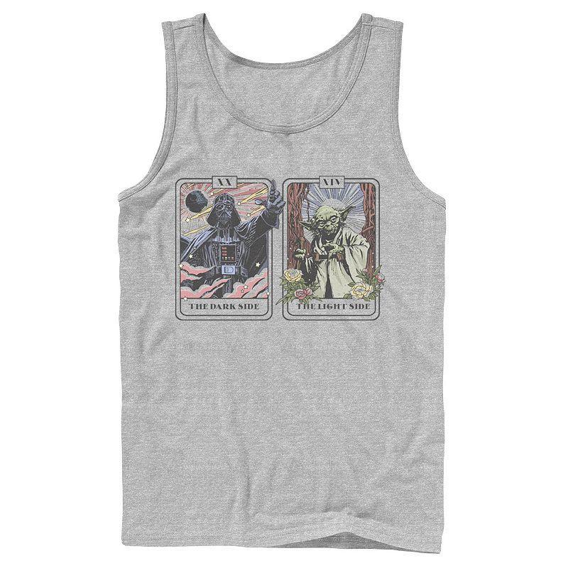 Mens Star Wars Vader & Yoda Tarot Cards Tank Top Athletic Grey Product Image