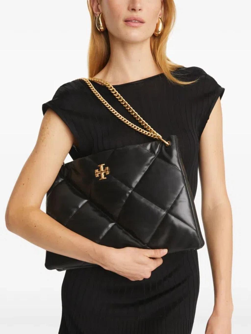 TORY BURCH Kira Diamond Leather Tote In Black Product Image