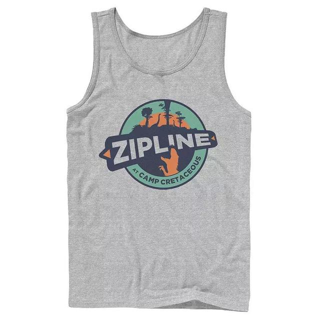 Mens Jurassic World: Camp Cretaceous Zipline Logo Tank Top, Boys Athletic Grey Product Image