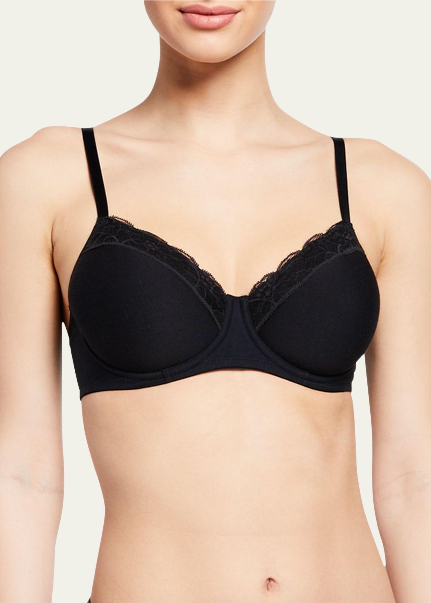 Hanro Cotton & Lace Spacer T-Shirt Bra Product Image