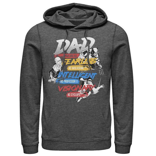 Mens Marvel X-Men Dad You Are As Fearless As Graphic Hoodie Grey Heather Product Image