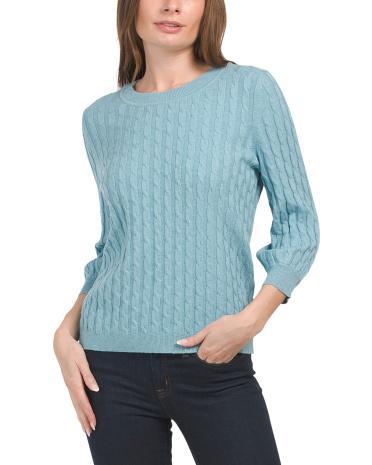 Wool Blend Cable Knit Sweater for Women Product Image