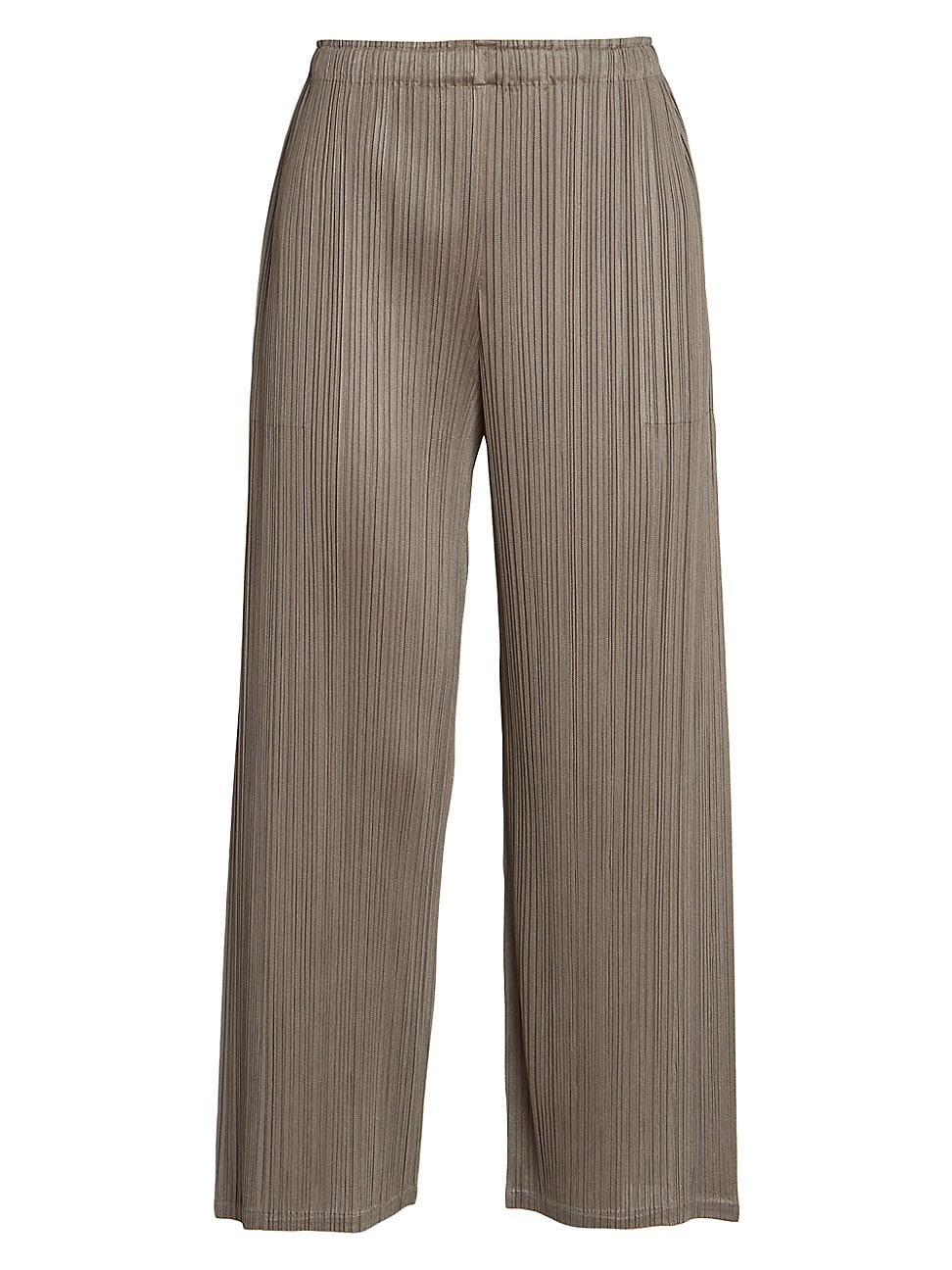 Womens March Pleated Cropped Wide-Leg Pants product image