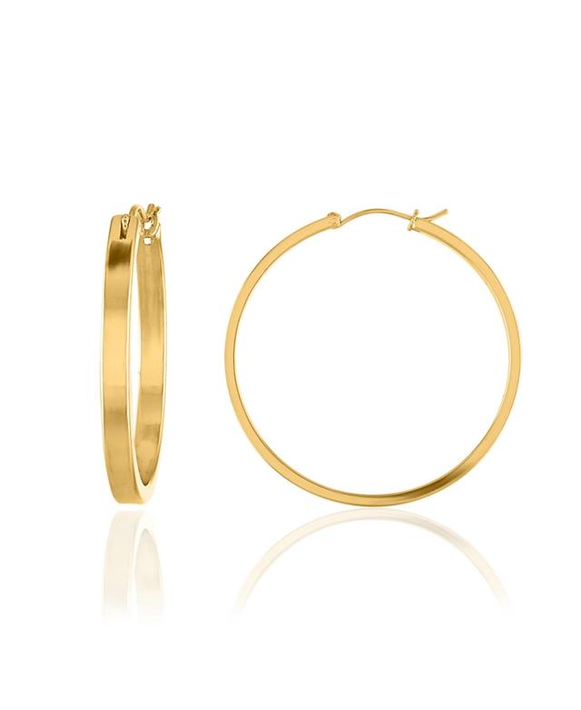 Oma The Label Womens Shiny Jordan 18K Gold Plated Brass Medium Hoop Earrings, 2 Product Image