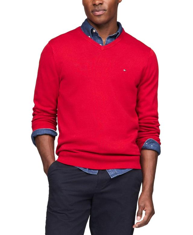 Tommy Hilfiger Mens Essential Solid V-Neck Sweater Product Image