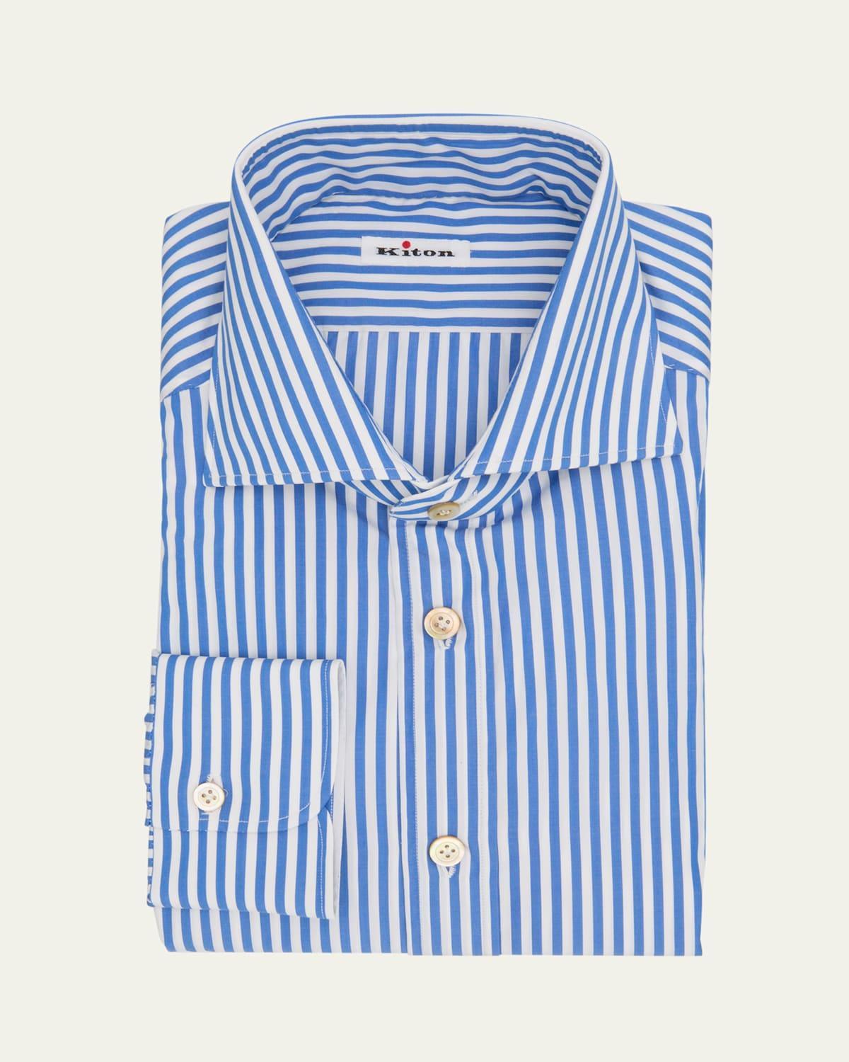 Mens Cotton Bengal Stripe Dress Shirt Product Image