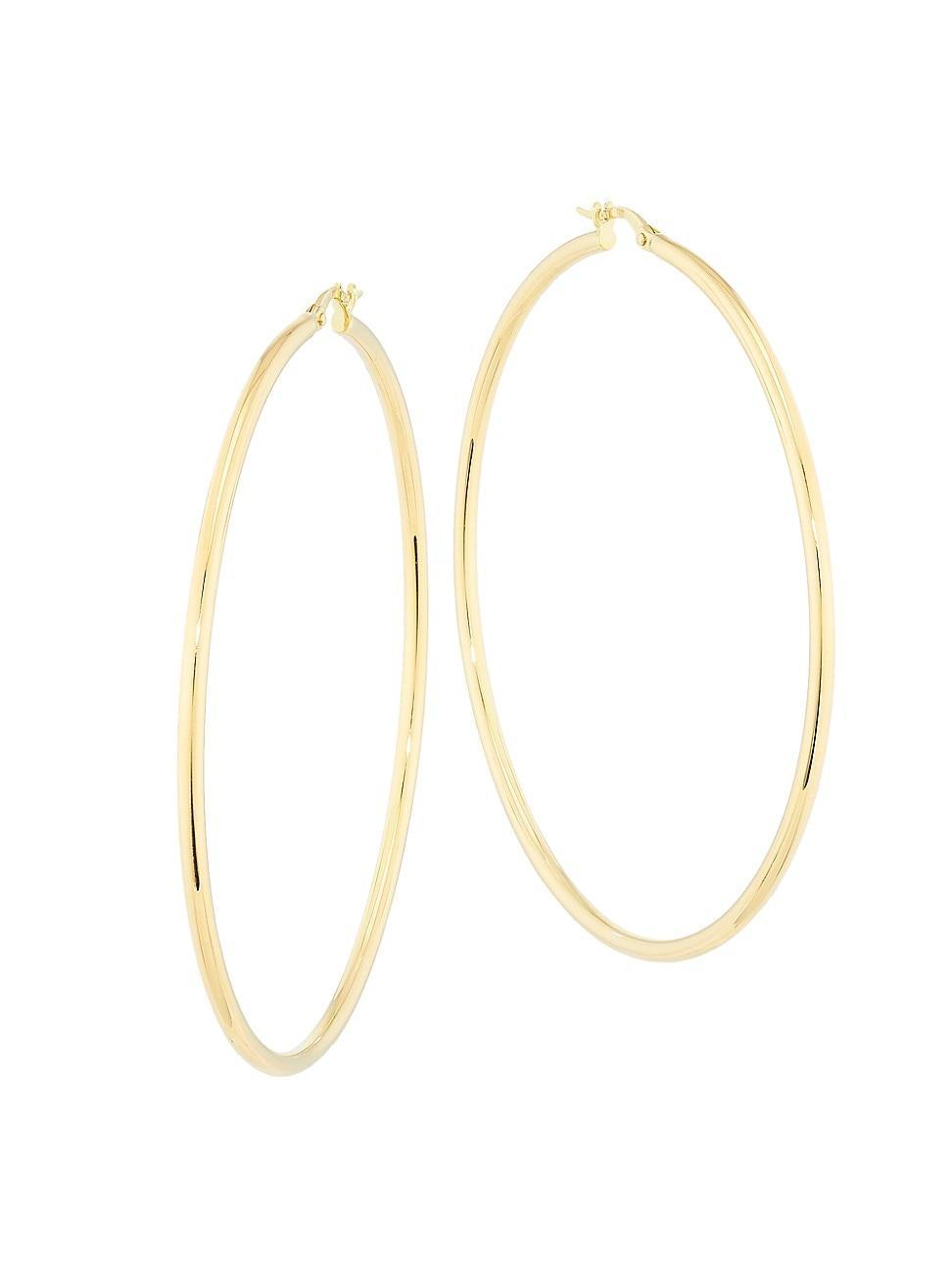 Roberto Coin Polished 18K Hoop Earrings, 63mm - YG Product Image