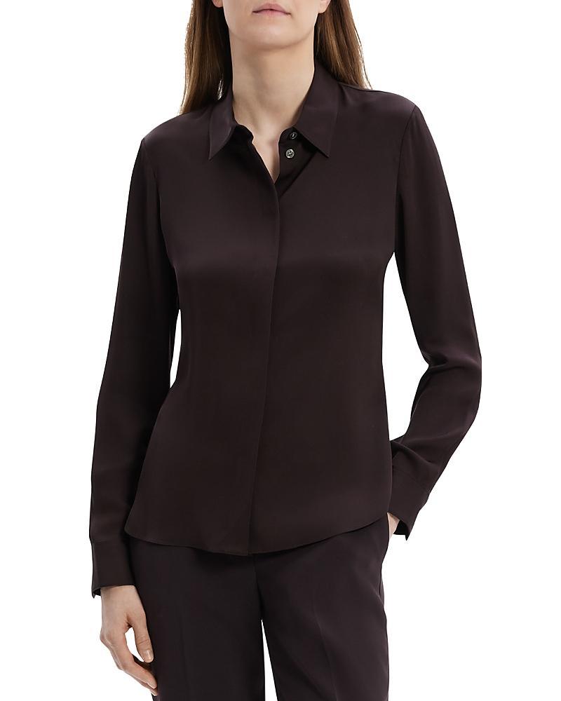 Womens Classic Fitted Silk Shirt Product Image