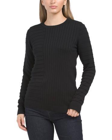 Pima Cotton Textured Ribbed Sweater for Women Product Image