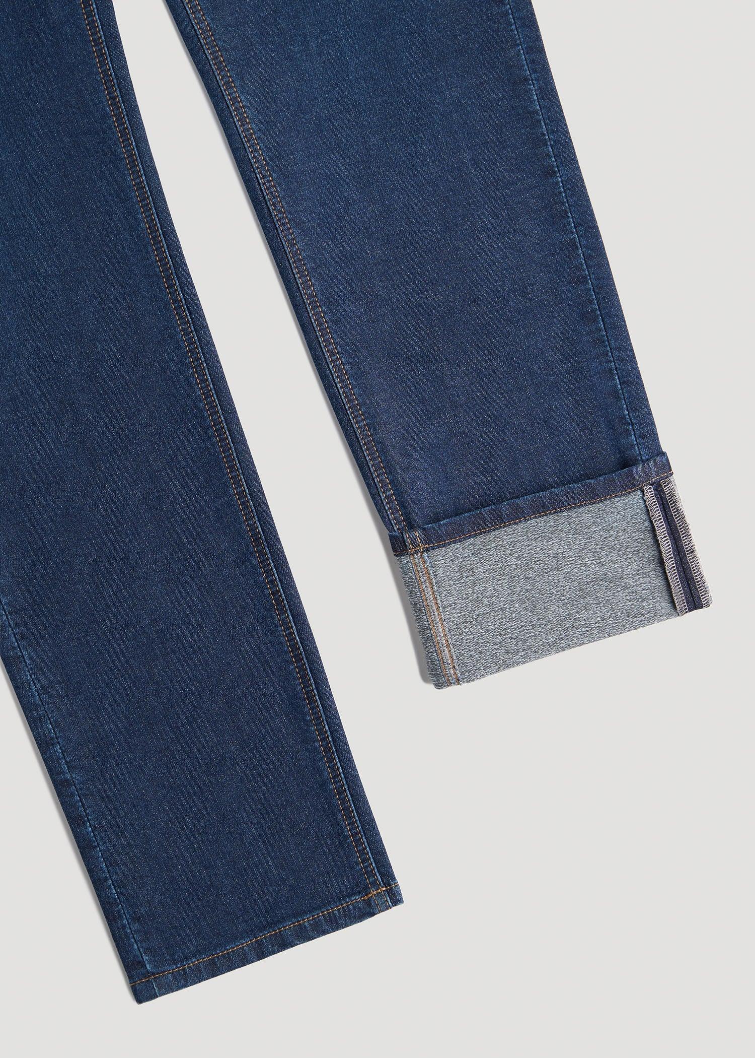 Carman TAPERED Fleeced Jeans for Tall Men in Colorado Blue Wash Male Product Image