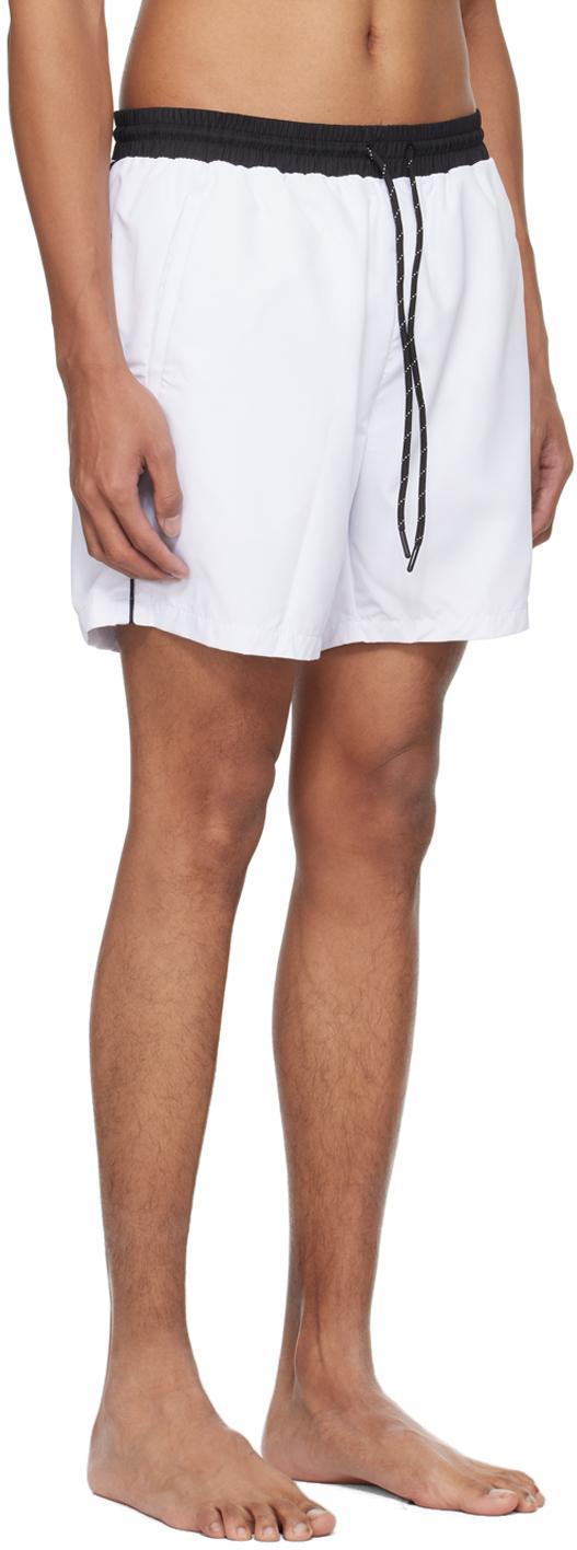 HUGO BOSS White Contrast Swim Shorts In Multi Product Image