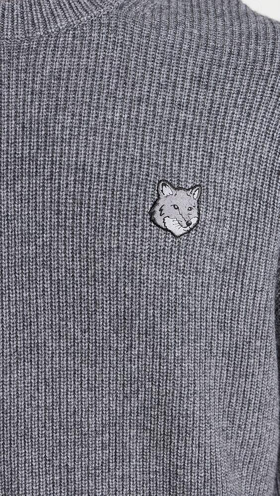 Maison Kitsune Bold Fox Head Patch Comfort Ribbed Sweater | Shopbop Product Image