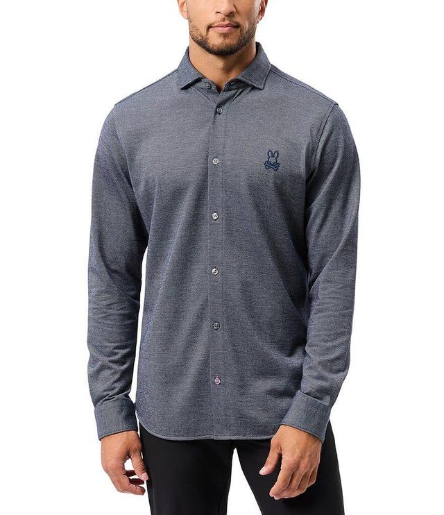 Psycho Bunny Elton Jacquard Long Sleeve Woven Shirt Product Image