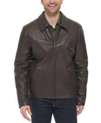 Cole Haan Mens Faux Leather Shirt Jacket Product Image