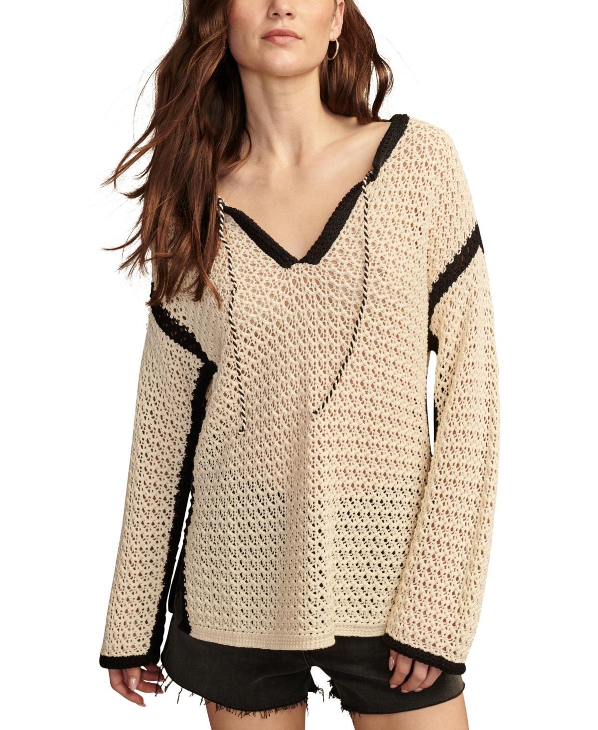 Lucky Brand Womens Cotton Oversized Crochet Tunic Product Image