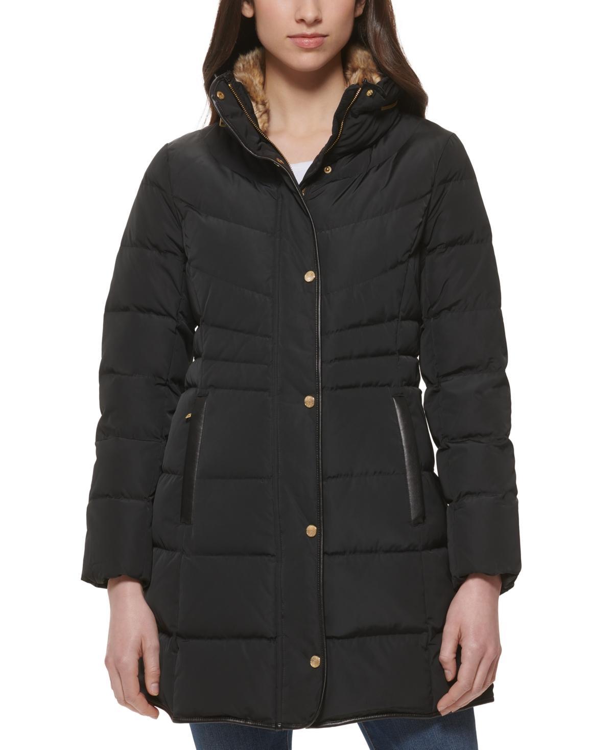 Cole Haan Signature Zip Front Faux Fur Lined Down Puffer Coat Product Image