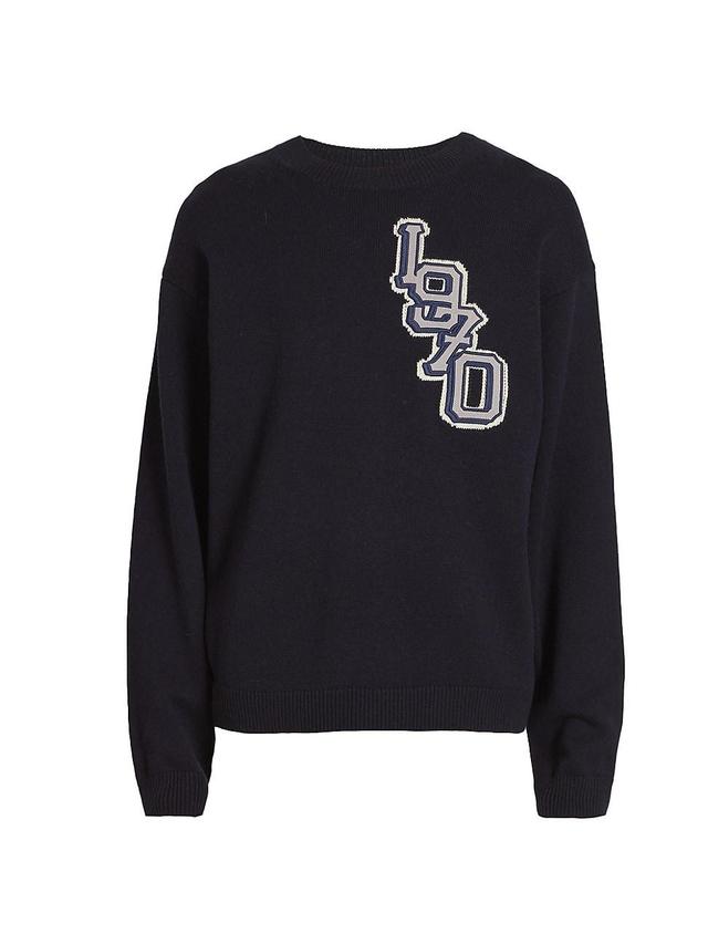 Mens Logo Patch Wool-Cotton Sweater Product Image