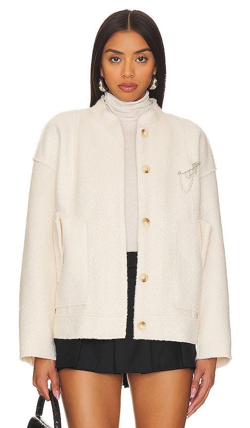 Womens Willow Brooch-Embellished Bomber Jacket Product Image