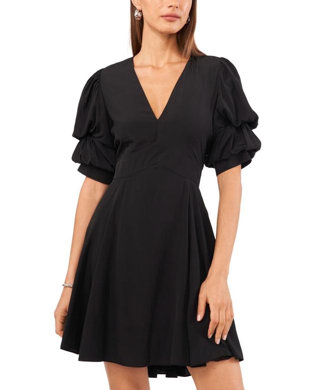 1.STATE Tiered Bubble Sleeve Dress Product Image