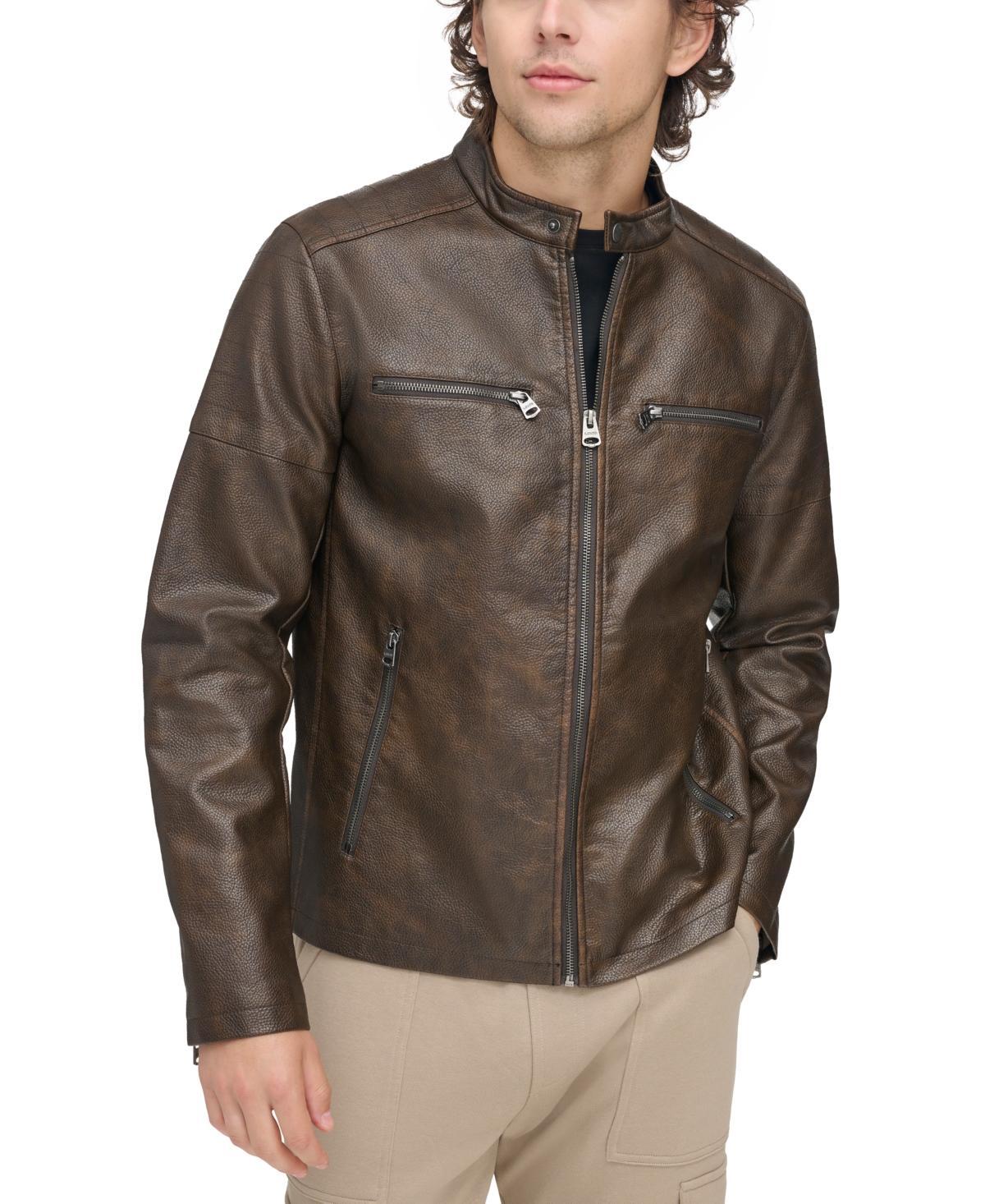 Levis Mens Faux Leather Racer Jacket Product Image