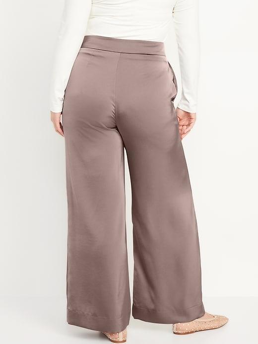 High-Waisted Satin Super Wide-Leg Pants Product Image