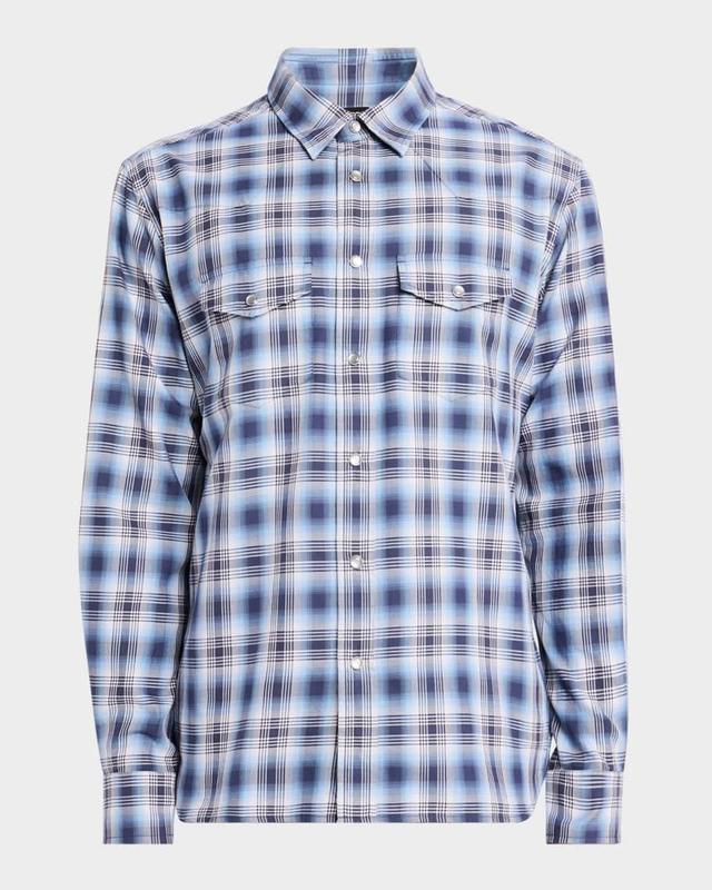 Men's Degrade Plaid Western Shirt Product Image