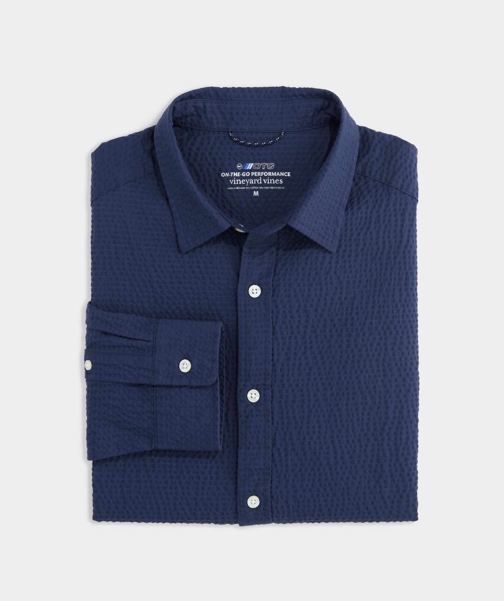 On-The-Go Seersucker Solid Shirt Product Image