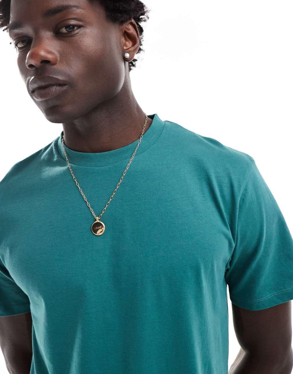 ASOS DESIGN essential crew neck t-shirt in dark green Product Image