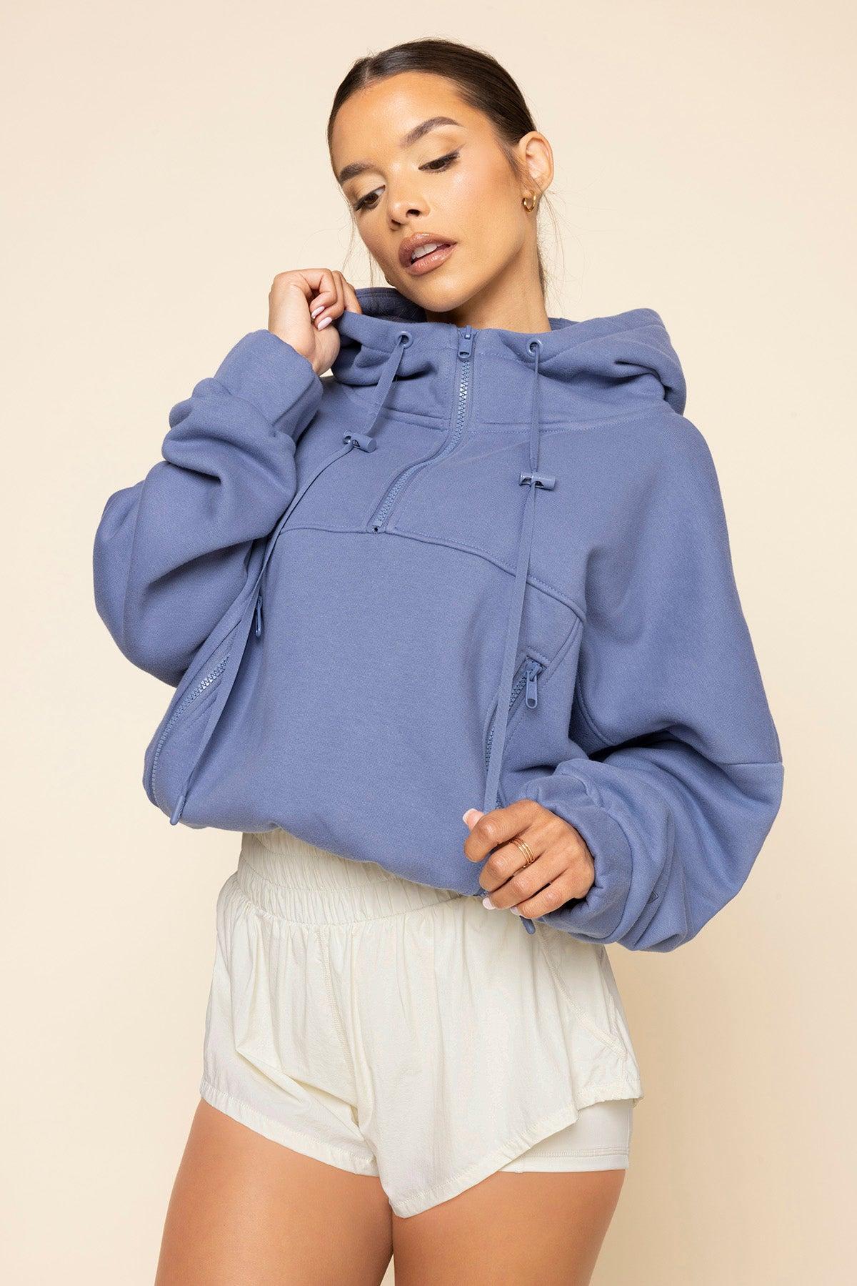 Half Zip Warm Up Hoodie - Wild Wind Product Image