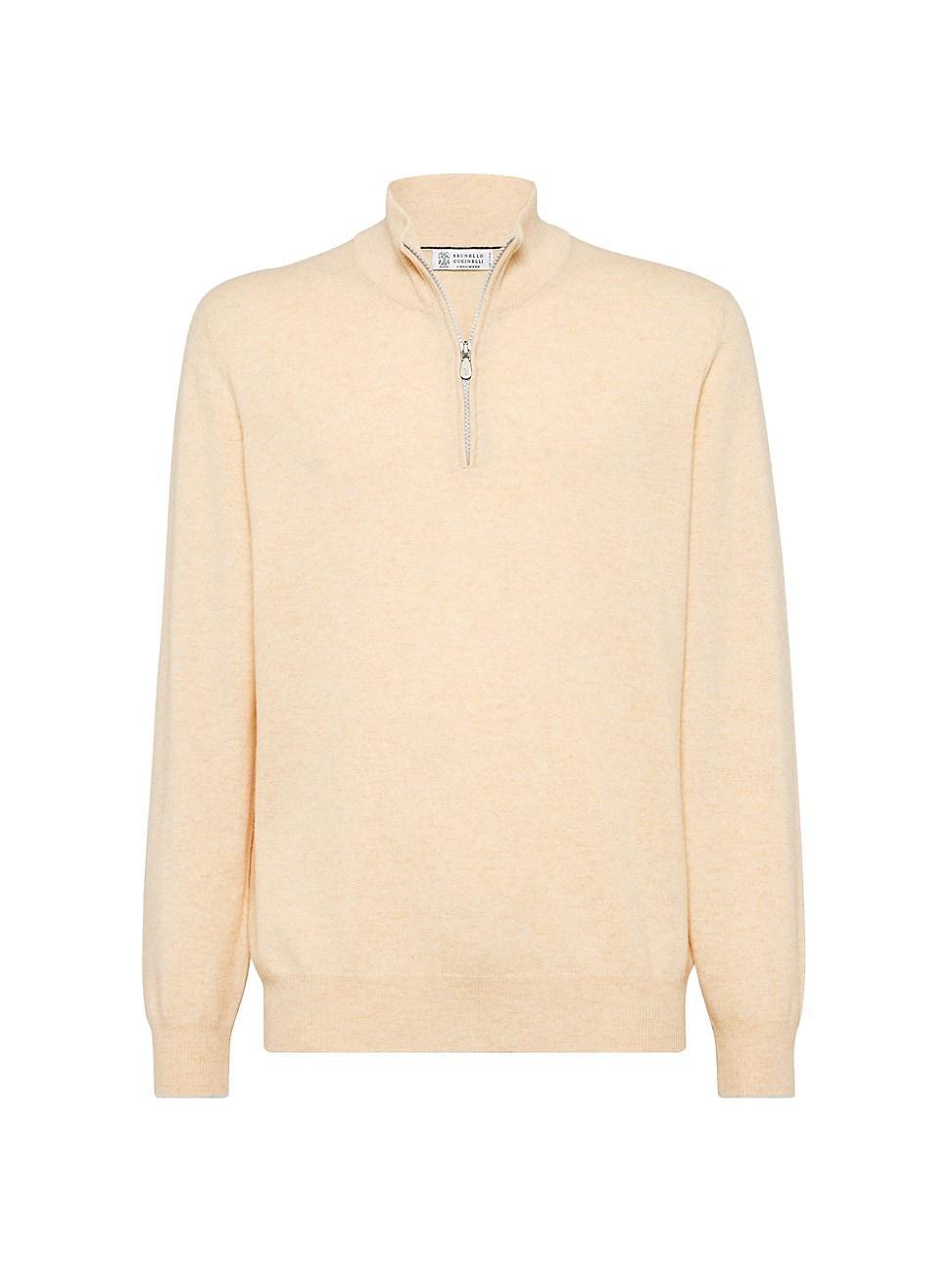 Mens Cashmere Turtleneck Sweater with Half Zip Product Image