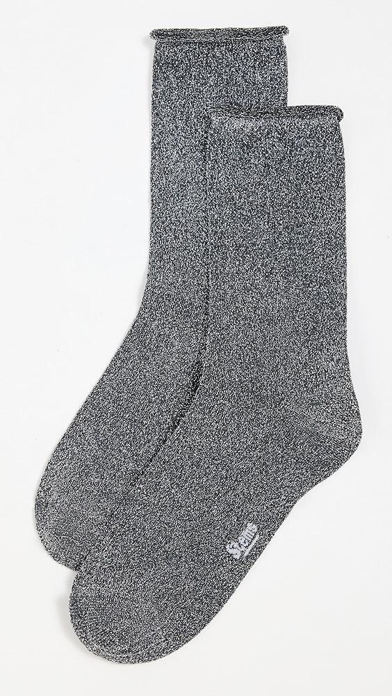 Stems Fine Metallic Rolled Socks | Shopbop Product Image