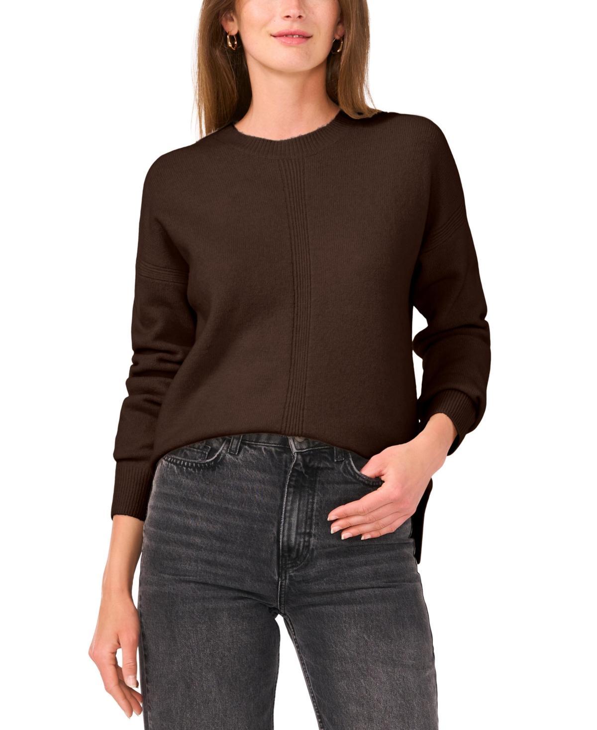 Vince Camuto Womens Ribbed Crewneck Long-Sleeve Sweater Product Image