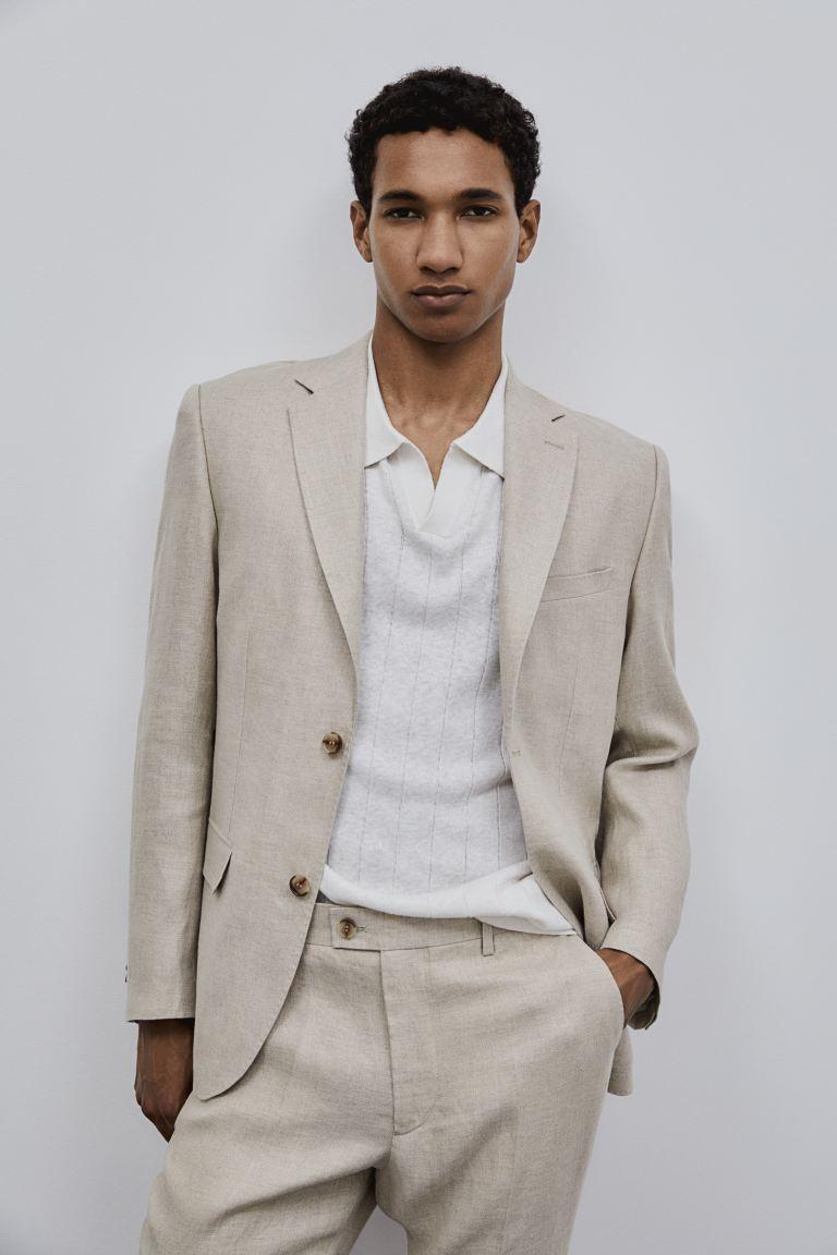 Slim Fit Linen Jacket Product Image