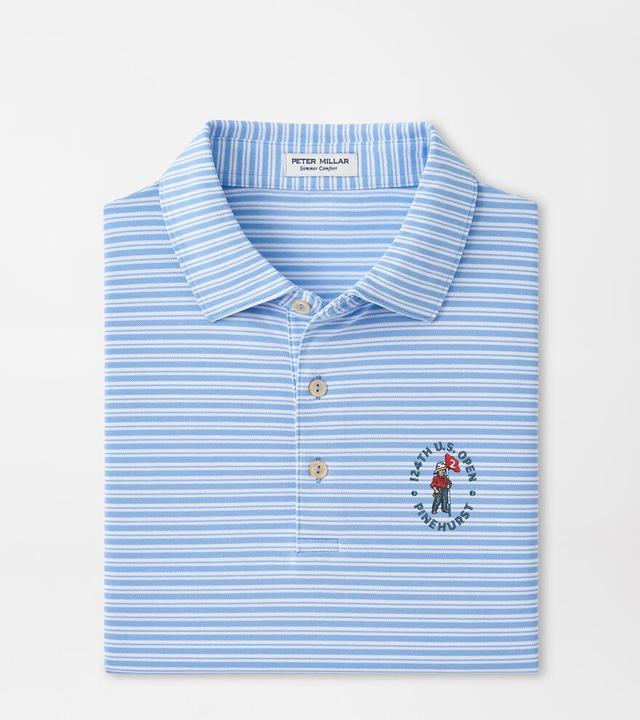 Peter Millar Mens 124th U.S. Open Dellroy Performance Mesh Polo | Color: Cottage Blue | Size: S Product Image