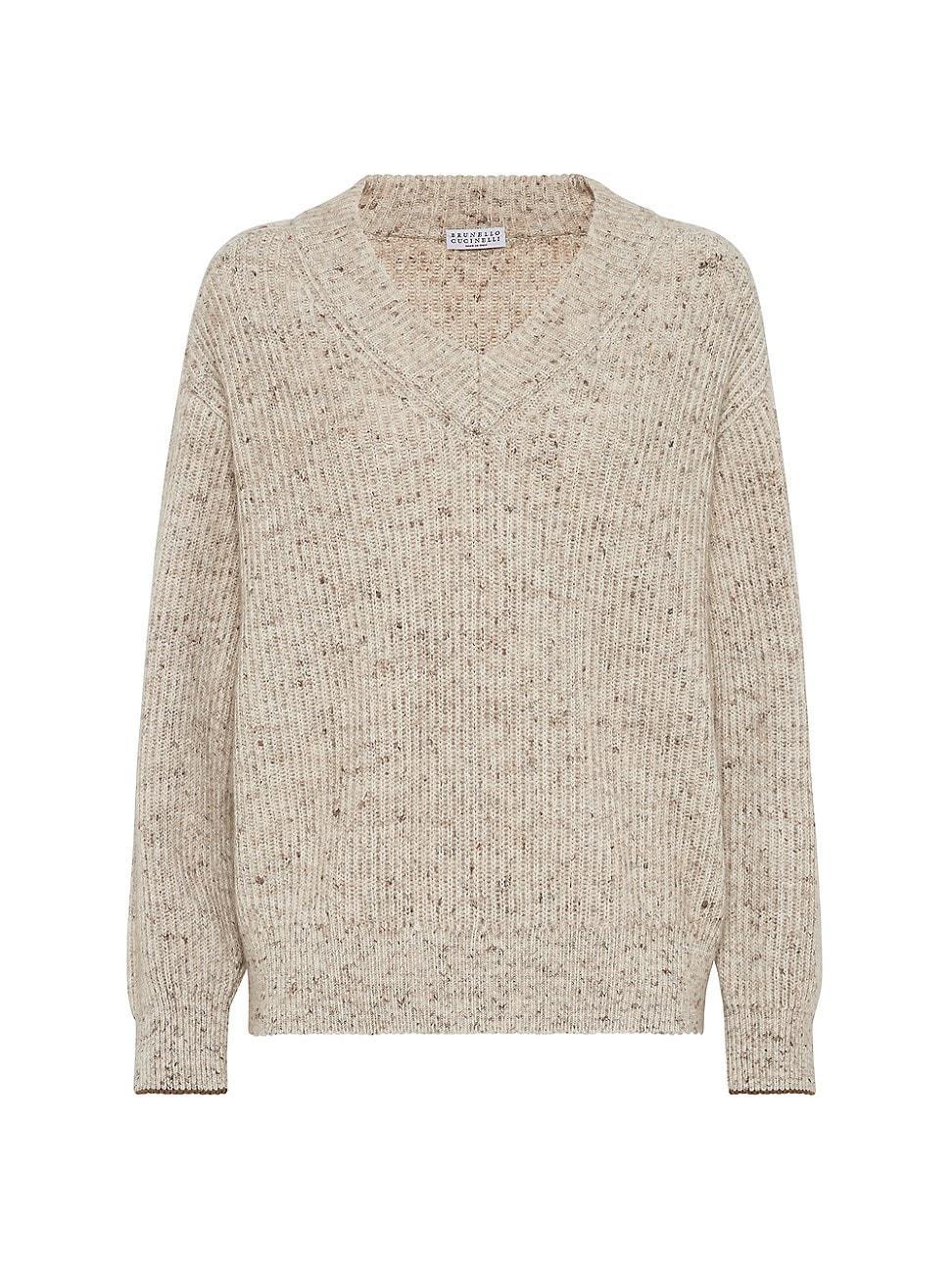 Womens Flecked Wool, Mohair and Linen English Rib Sweater product image