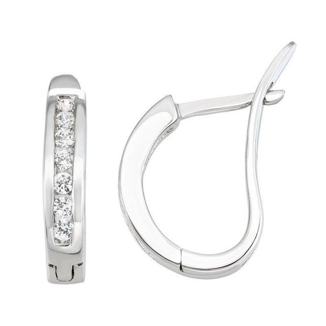 10k Gold 1/4 Carat T.W. Diamond Huggy Hoop Earrings, Womens, White Product Image