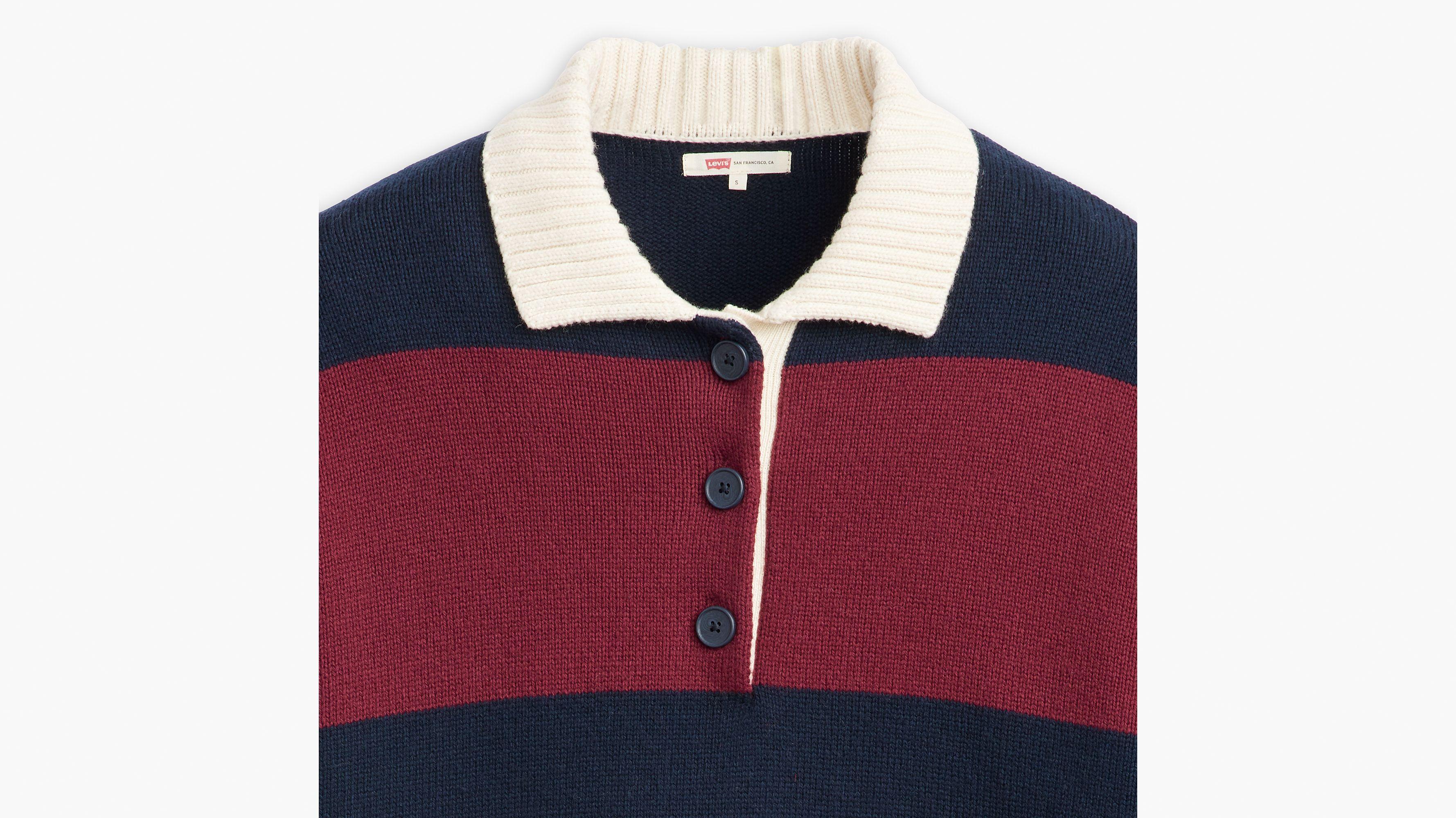 Ivy League Striped Polo Sweater Product Image