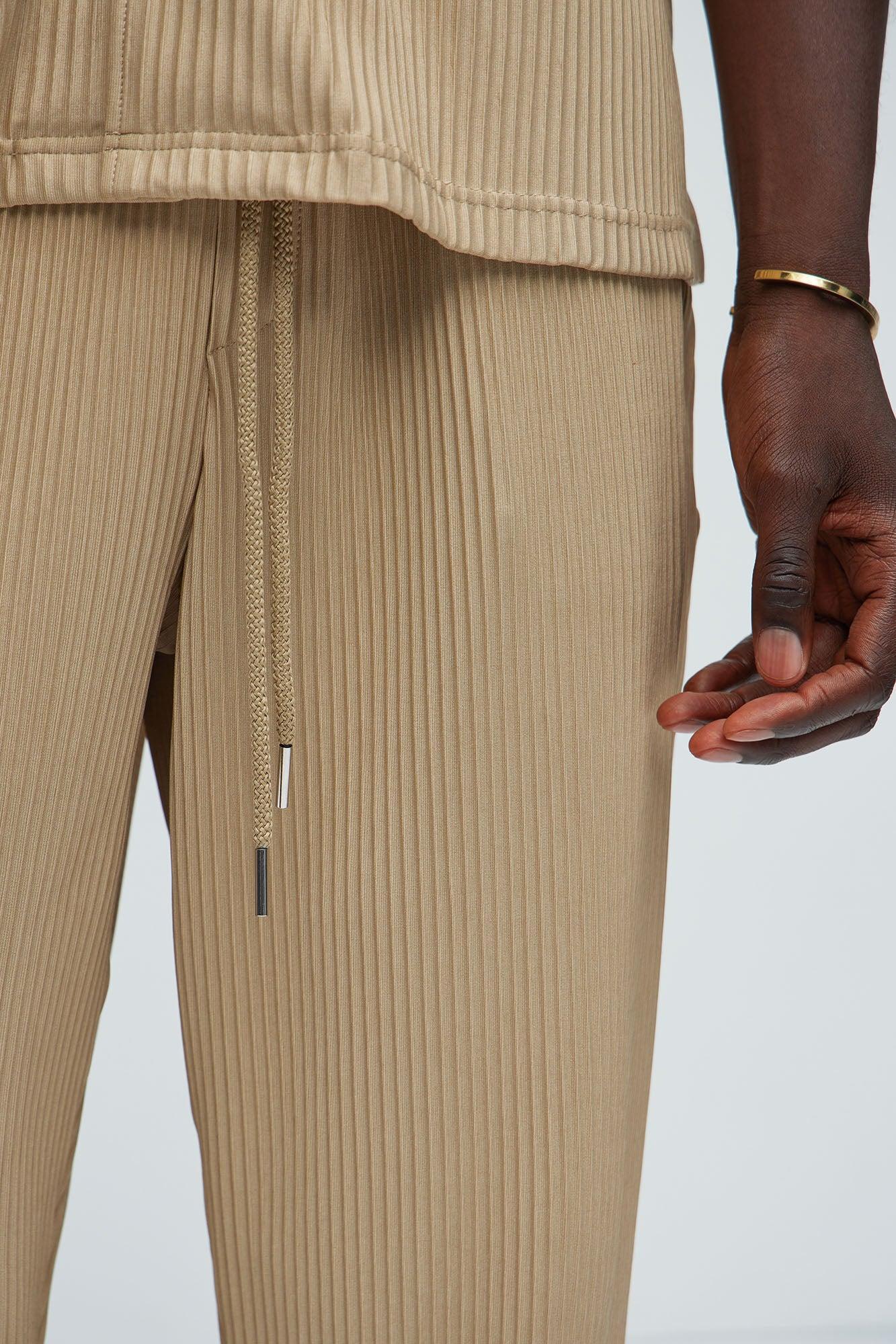 Potential Straight Pleated Pants - Tan Product Image