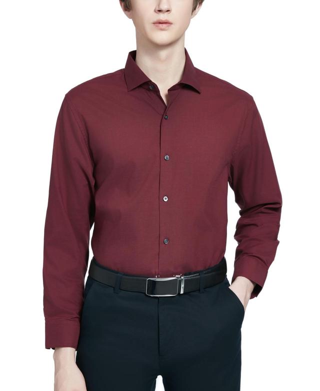 Perry Ellis Mens Modern-Fit Lux Twill Solid Dress Shirt Product Image