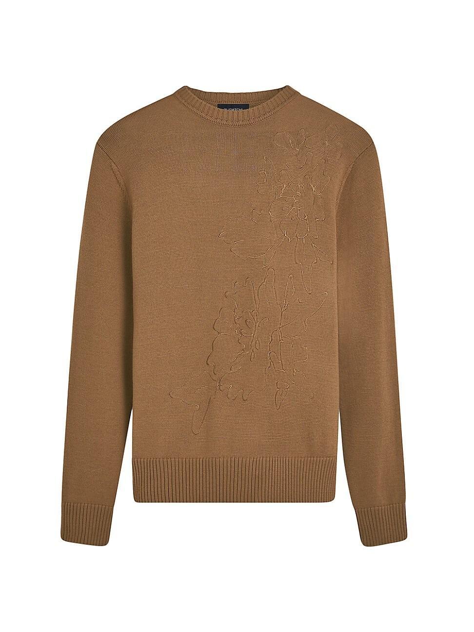 Bugatchi Embroidered Merino Wool Crewneck Sweater Product Image